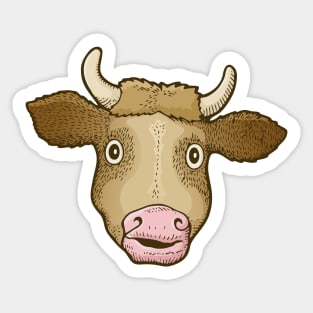 Cow Head Sticker